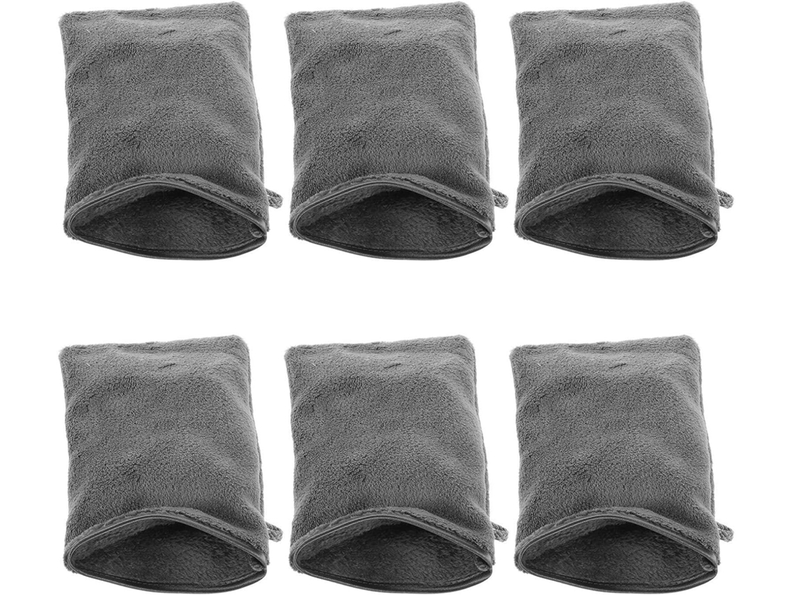 Conjunto De 6 Luvas Faciais Reutilizáveis De Fibra Sem Dedos