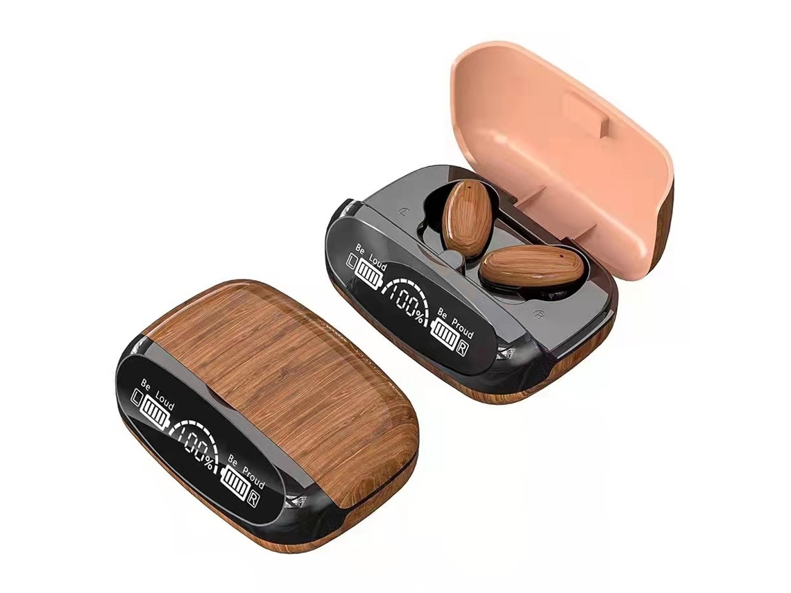 Auriculares Bluetooth 5.2 Design Madeira Vintage Hifi Ipx6 JEIIBRZUI