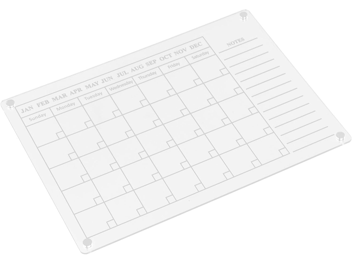 Tableau Blanc Effaçable Magnético Em Acrílico Para Uso Profissional Calendário Hebdomadaire Suspenso