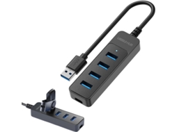 Hub Usb 3.0 Multifuncional De 4 Portas Com Transmissão Rápida E