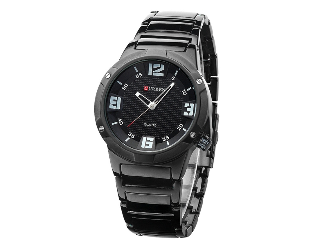 Reloj Hombre De Negocio De Quartzo Impermeable Con Correa De Aleación (negro Blanco)