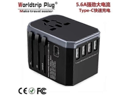 Adaptador De Viagem Universal Com Plugue Usb Tipo C Para Carregamento Rápido Na Parede E Adaptador Internacional Tipo C. Hengjian