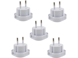 Kit de 5 adaptadores de viagem com plugues de três pinos para países como Suécia, Noruega e Dinamarca AQUAFORGE