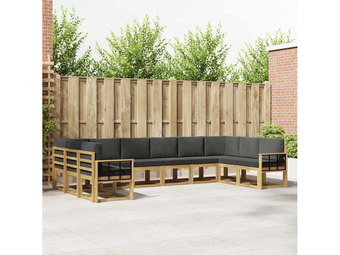 Vidaxl Conjunto De Sofás Para Exterior 10 Pcs Branco E Antracite