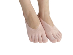 2026 medias de Compresión Ortopédicas Mujer Toe Socks Ultra Bajas Con Gel Tab Transpirables, Paquete 1, Rosa