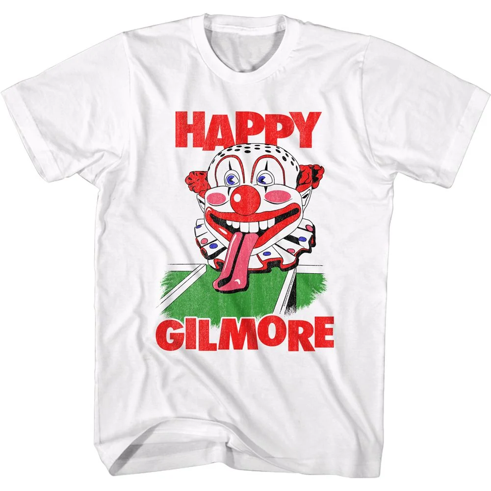 Rockinstone Happy Gilmore Clown Head White Adult T-shirt Size:s