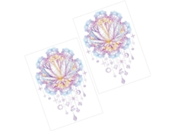 Conjunto De 2 Adesivos Decorativos De Parede Com Flores E Mandala De Lótus Para Quarto.