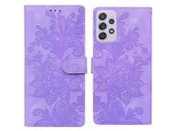 Capa De Celular De Pu Com Fivela Magnética E Estampa Floral De Renda E Alça De Pulso
