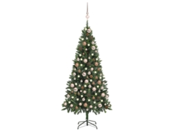 Árvore Natal VIDAXL artificial pré-iluminada c/ bolas e pinhas (180 cm)
