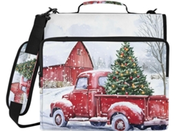 Caixa organizadora Árvore de Natal com 3 argolas, compartimento para laptop e bolsas resistentes à água.