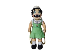 o Segredo do Jogo Mimic: Boneca Palhaço de Pelúcia com Vestido Verde e Mochila Branca Menina 26cm GOKOCO