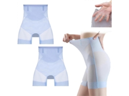 2pcs Shapewear Ultra Fina Controle Barriga Elevação Quadril Calcinha Alta Seda Gelo Invisível