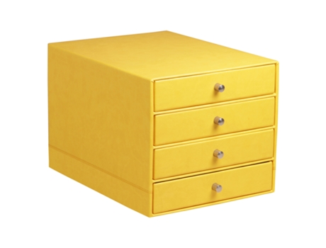 Caixa de Arrumação com 4 Gavetas em Pele Sintética Italiana RHODIA RHODIA