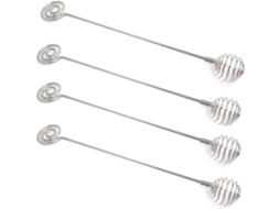 Conjunto de 4 colheres de aço inoxidável 304 para misturar, comprimento 21 cm.