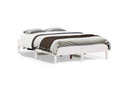 Vidaxl Cama Sem Colchão 120x190 Cm Madeira De Pinho Maciça Branco