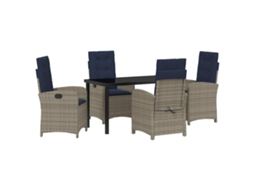 Maison Exclusive - Conjunto De Jantar Para Jardim 5 Pcs Cinzeto Vime Pe