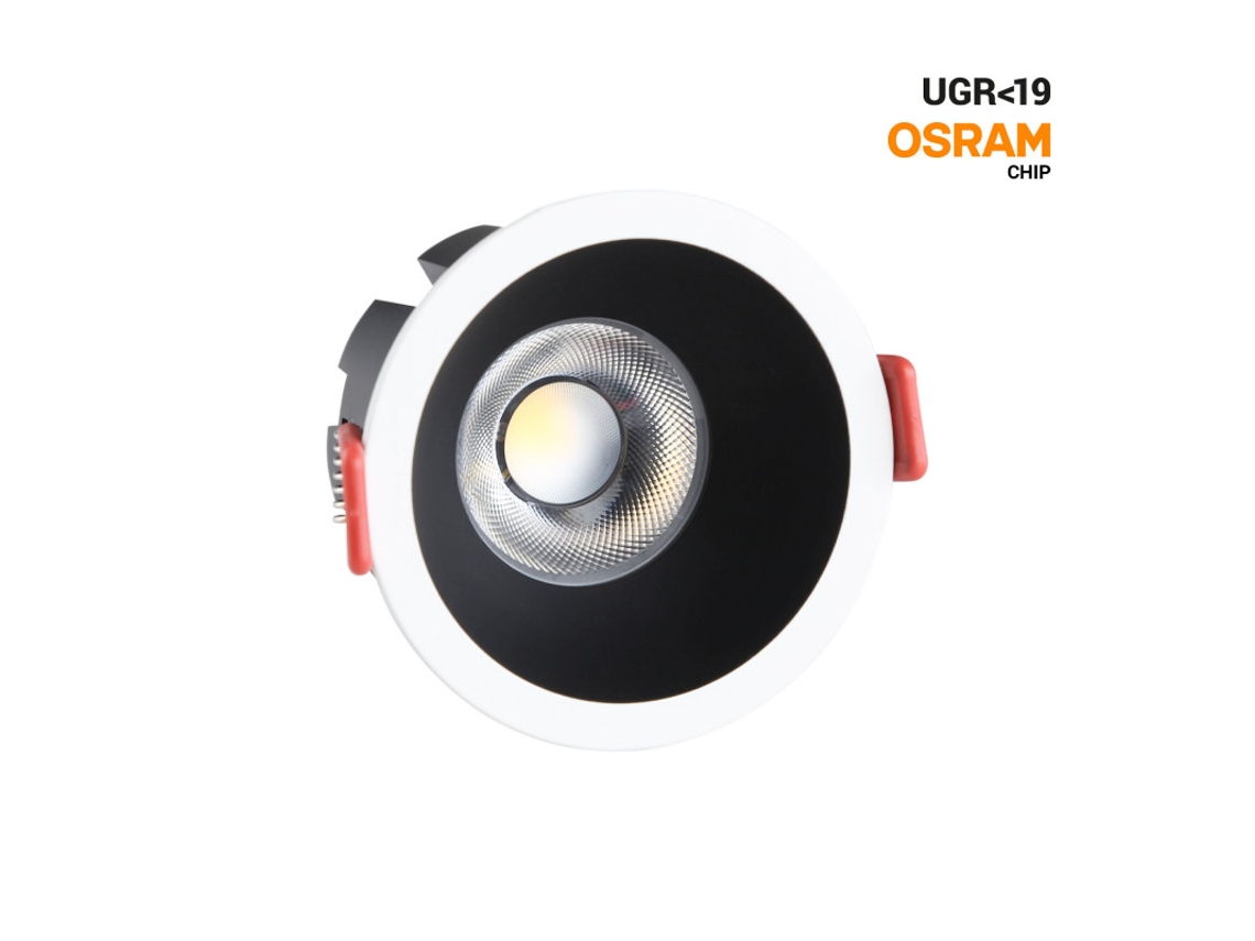 Spot Downlight Led 8w Cct Luz Selecionável 2700k 4000k 6500k Orientável Circular Prata Corte Ø 75 Mm Com Chips Osram E Driver Kgp Preto Alpinaluz