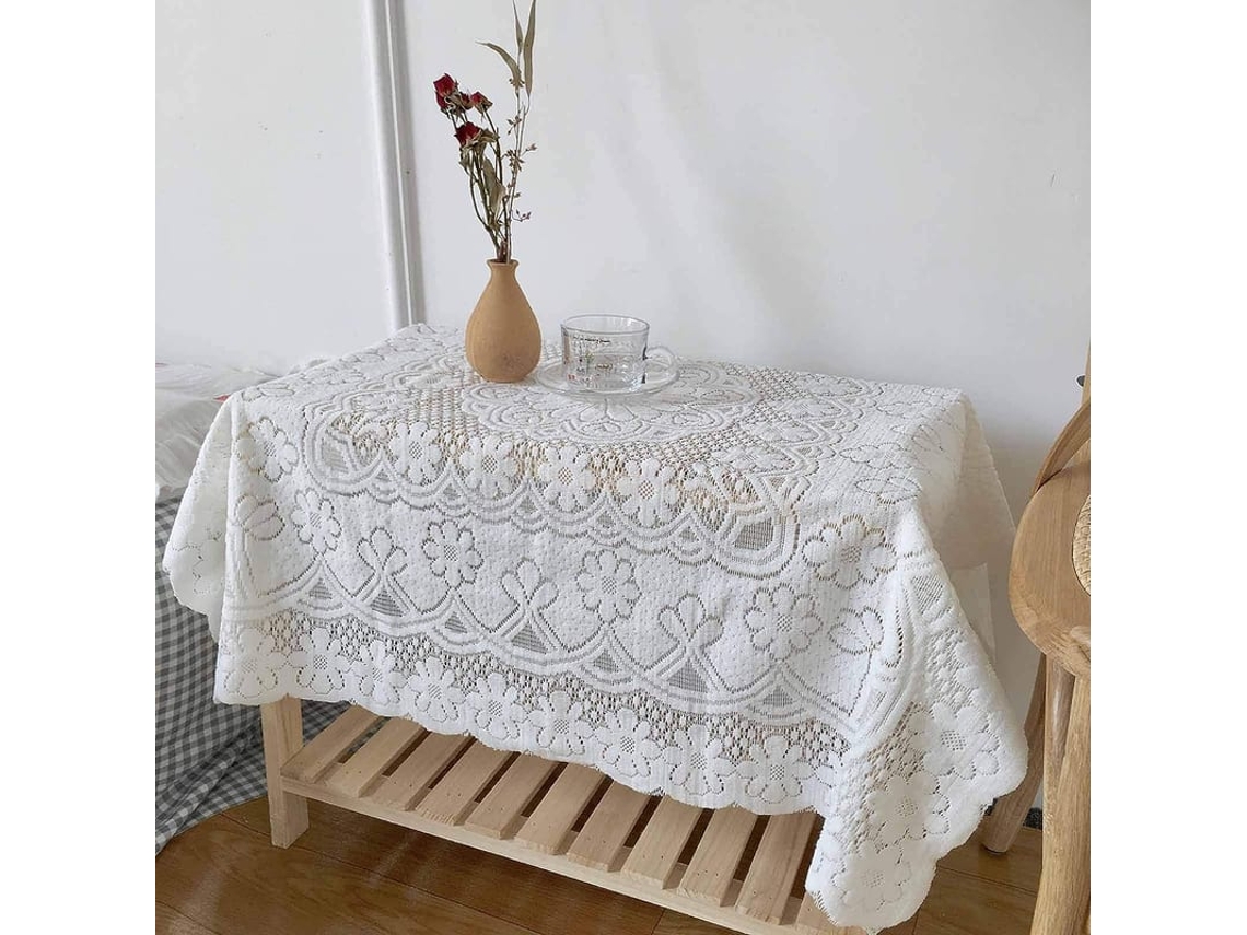 2026-mantel Retangular De Ganchillo Artesanal, 47x47 Polegadas, Design Floral, Algodão