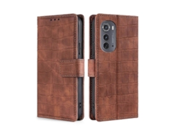 Capa De Couro Sintético Com Fecho Magnético E Textura De Crocodilo Para Motorola Edge 2022
