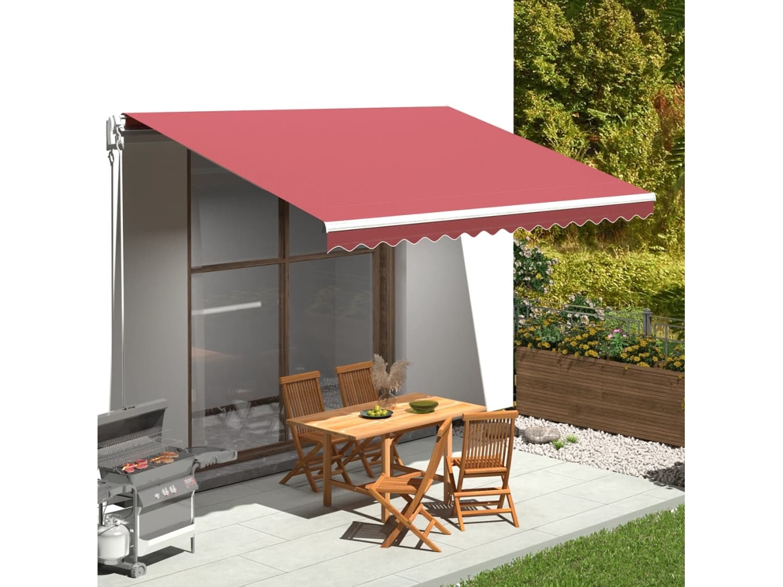 Vidaxl Tecido De Substituição Para Toldo Bordô 4,5x3,5 M Poliéster