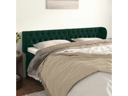 Vidaxl Cabeceira De Cama C/ Abas Veludo 183x23x78/88cm Verde-escuro