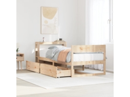 Vidaxl Cama Sem Colchão 90x200 Cm Madeira De Pinho Maciça
