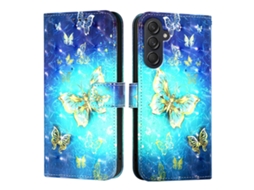 Capa De Couro Com Pintura 3d Horizontal Para Samsung Galaxy M55