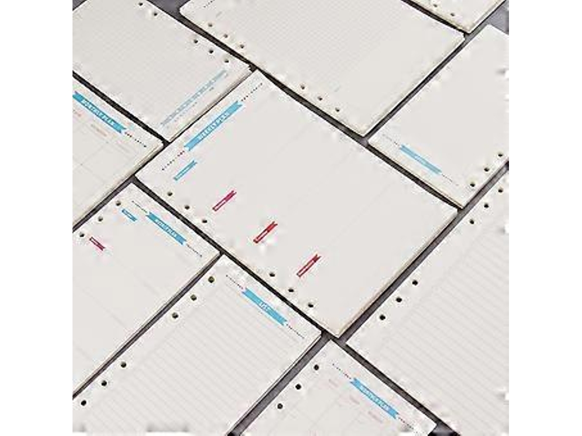 40 folhas de papel A6 com 6 furos para caderno, planejador, diário e agenda Slowmoose (todos os diários)