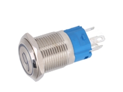 Interruptor de Botão 16mm Cabeça Plana Autoresetável