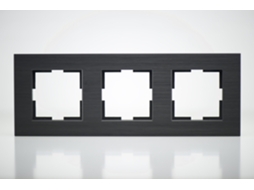 Placa de Acabamento de Metal Preto 3 Postes 84X230X10Mm