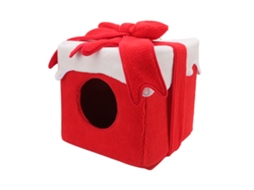 Cama de Natal para Gato Estilo Caixa Pelúcia Cores Abrigo Soft S/MARCA