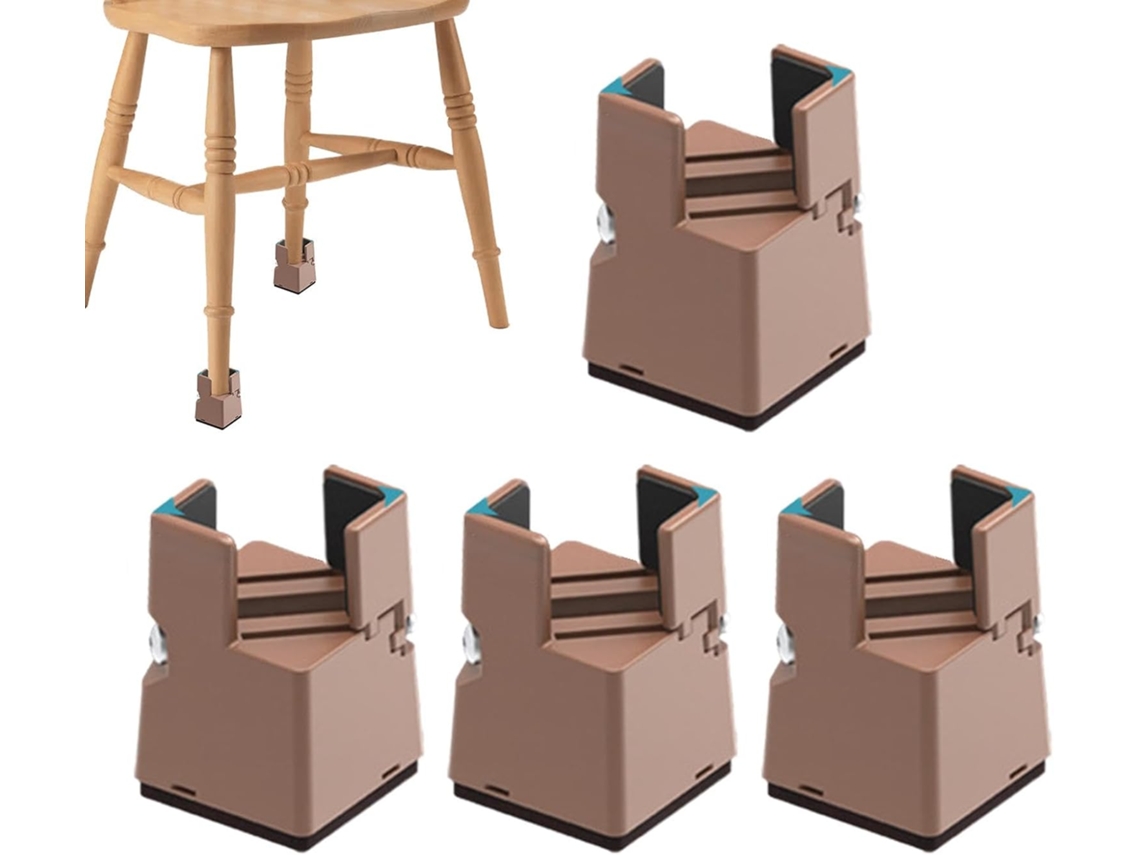 Elevadores de Móveis 4 Peças, Adequados para Mesas, Camas, Cadeiras, e Pés Mesa. CHABERLU