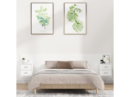 Cabeceira | Painel De Cama Cama + Armários Madeira Processada Branco