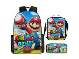 Conjunto De Três Peças De Mochila De Estudante  Mario27*