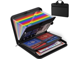 Pasta Sanfonada Portátil Multifuncional, Bolsa Ampla Para Documentos, Passaportes E Tablet