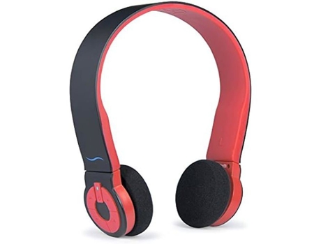 Fones de Ouvido Sem Fio Hi-Edo Bateria de 30H Microfone Integrado Preto/Vermelho HI-FUN