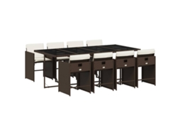 Garden Dining Set, Garden Dining Sets Vidaxl Marrom Rattan / Vime (n/a)
