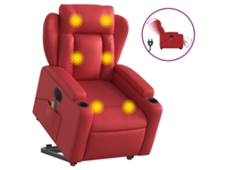 Electric Stand Up Massage Recliner Chair, Electric Stand Up Massage Recliner Chairs Vidaxl Vermelho Couro Artificial