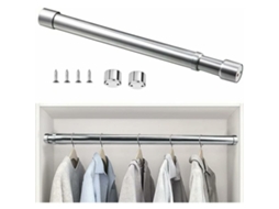 Varão De Guarda-roupa Extensível De Aço Inoxidável Ic De 51 Cm A 80 Cm, Ajustável, Telescópico, Resistente À Corrosão, Expansível Para Guarda-roupa