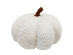 Almofada de abóbora de pelúcia macia, decorativa e versátil (branca, 20 cm)