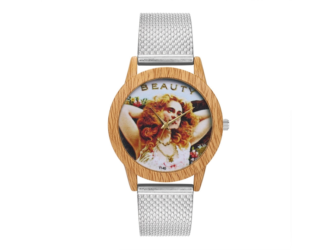 Reloj Unisex Zhoulianfa Lujo Dial Beauty Correa Malla Cuarzo Analógico Plata