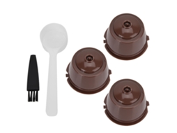 Conjunto de 3 Cápsulas Recarregáveis com Colher e Pincel para Dolce Gusto