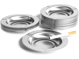 Cinzeiros em Aço Inoxidável, Ideais para Restaurantes e Festas Fáceis de Limpar Conjunto 24 Unidades 12,2 X 1,5 Cm, Prateados, Multifunçõe STELASPLEN