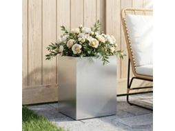Vidaxl Vaso De Jardim Prateado 40 X 30 X 50 Cm Aço Galvanizado