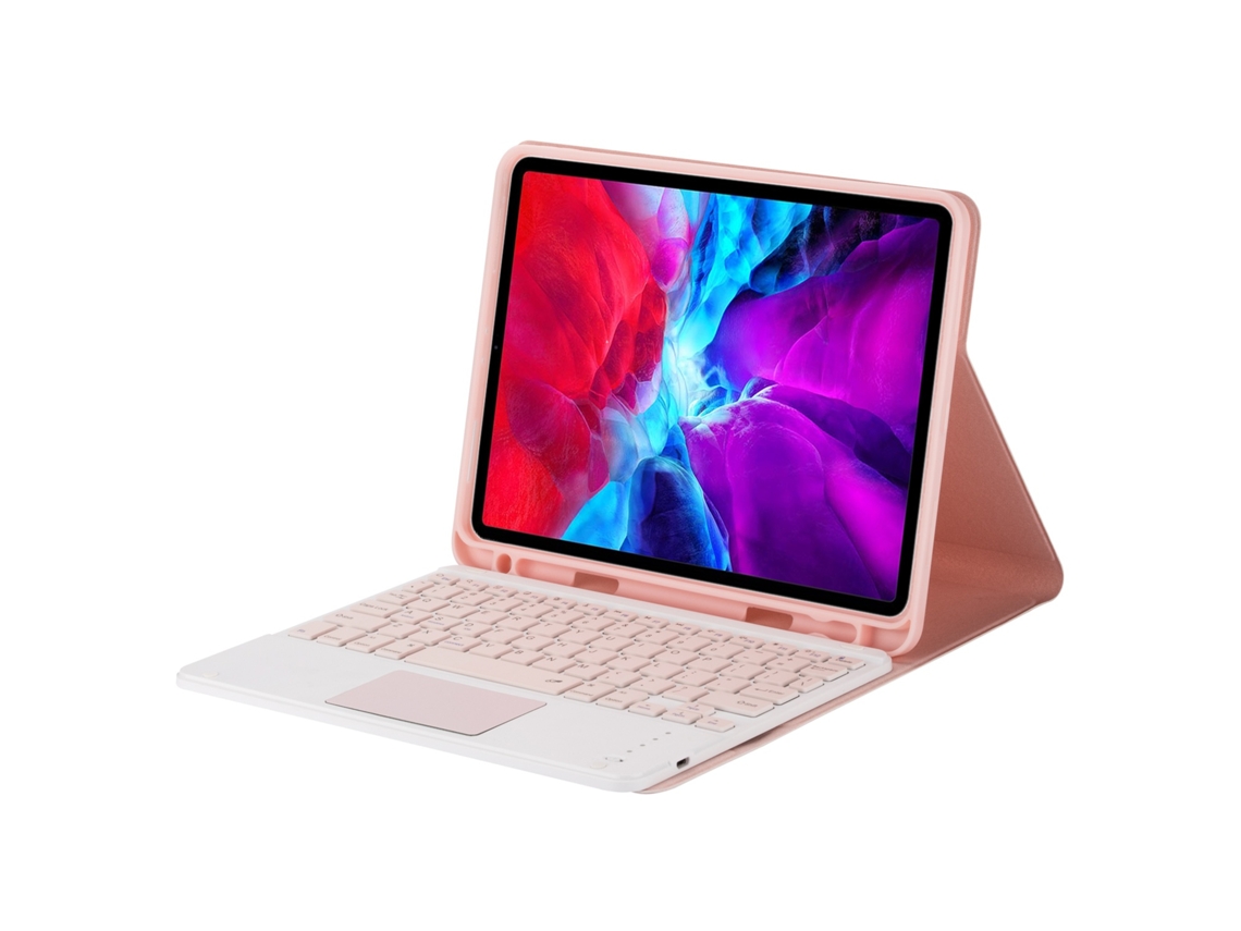 Elysve Capa Com Teclado Bluetooth Para Ipad 10.22021/2020/2019/ipad Air 10,5 Polegadas/ipad Pro 10,5 Polegadas Inglês, Cor Rosa