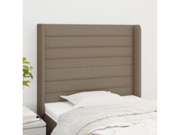 Vidaxl Cabeceira Cama C/ Abas Tecido 83x16x118/128cm Cinza-acastanhado