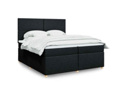 Vidaxl Cama Com Molas/colchão 200x200 Cm Tecido Preto