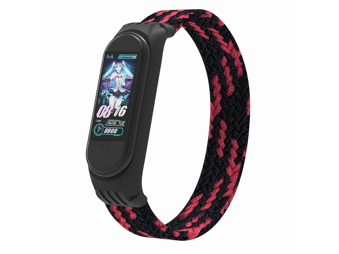 Pulseira De Relógio Em Tpu Com Trançado Simples Para Xiaomi Mi Band 5 / 4 / 3 / Huami, Tamanho: G (verde Escuro)