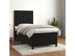 Vidaxl Cama com Molas/colchão 80x200 Cm Veludo Preto