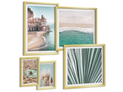 Conjunto De Pinturas Vistas Litorâneas Estilosas Espelharte (5 Peças)